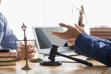 client consulting with a lawyer